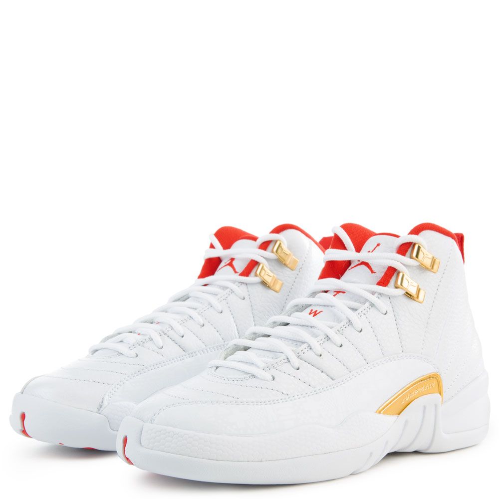 jordan 12 red white gold