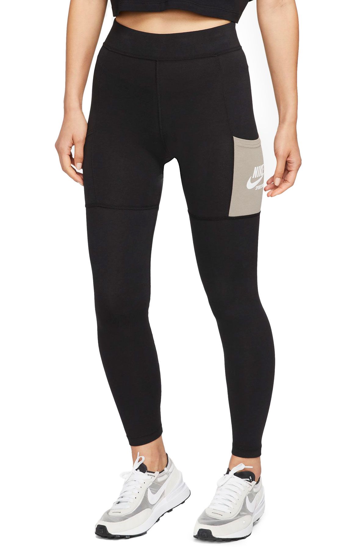 Nike Women's Leggings Geometric Black Gray Size - Depop