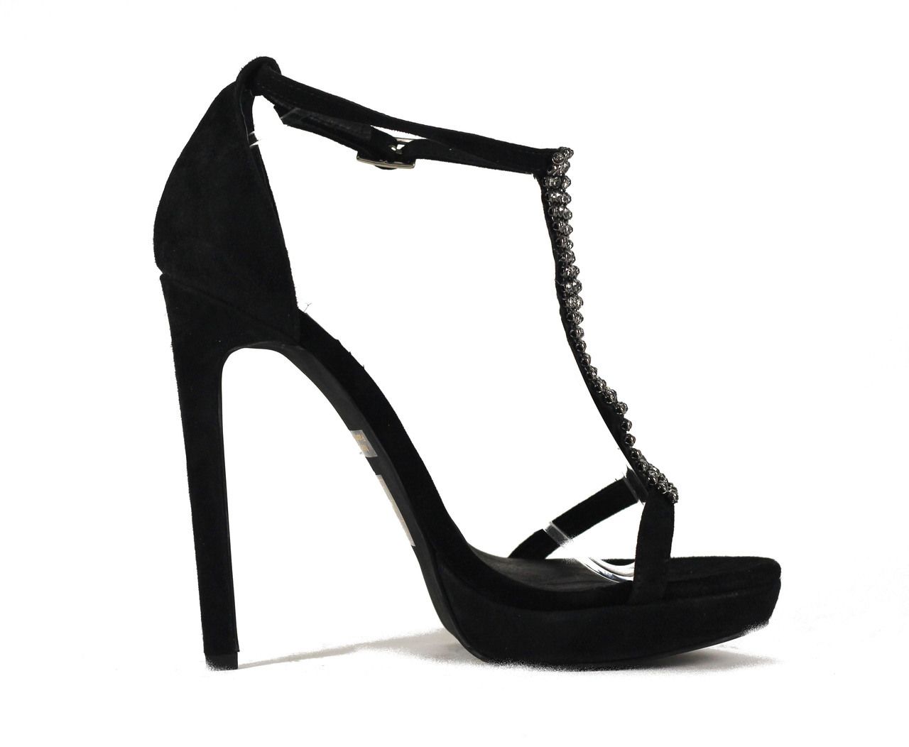 JEFFREY CAMPBELL Jeffrey Campbell Revue Black Suede Pewter High Heels ...