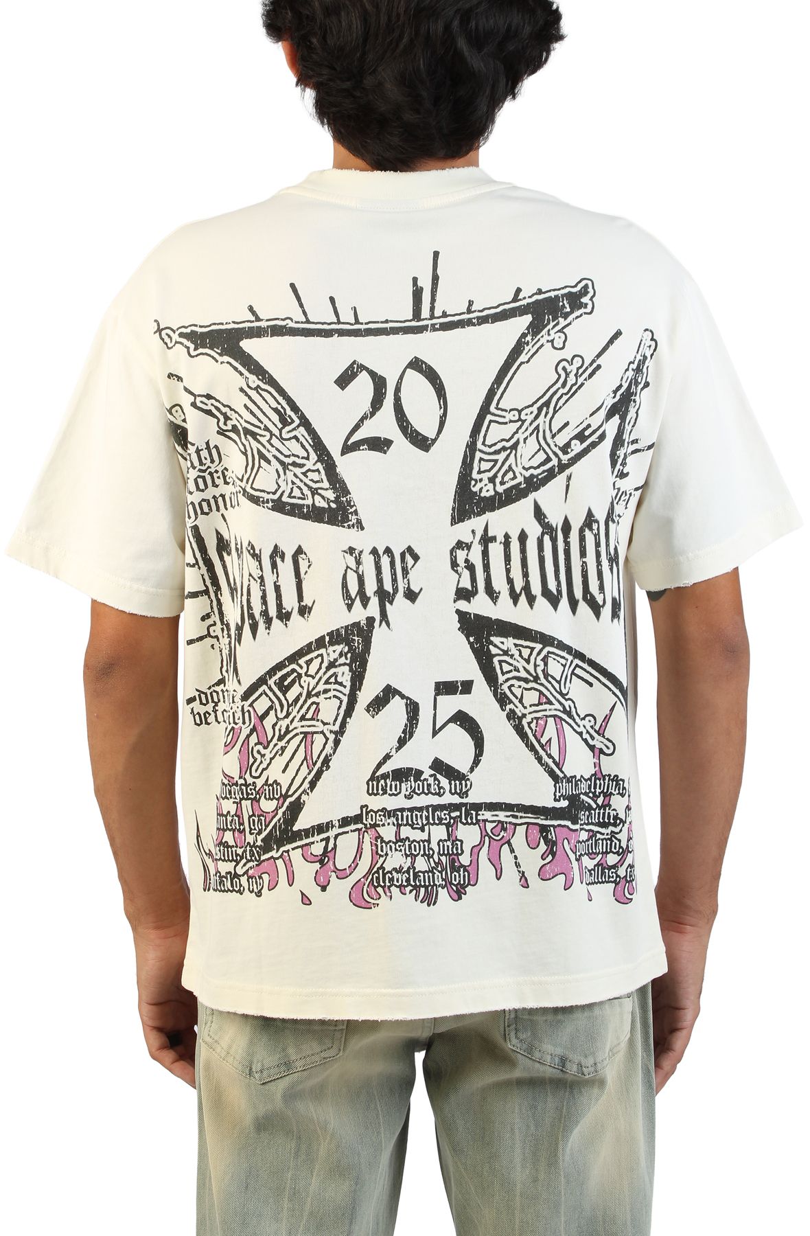 AKS Skull Spike T-Shirt SAJAN26TS_01NAT - Shiekh