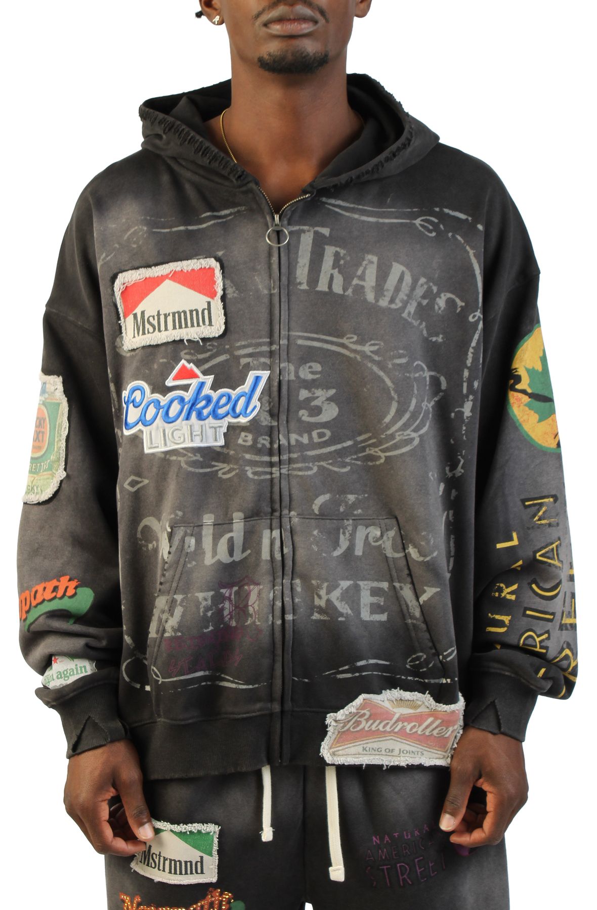 REBEL MINDS Jack of All Zip Hoodie 3163-343BLK - Shiekh