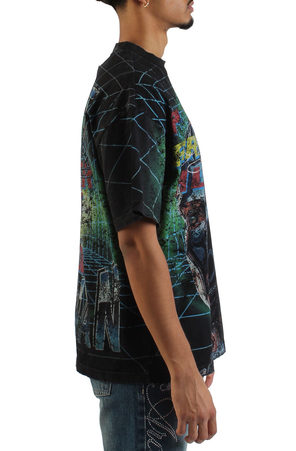 FIRST ROW Post Human Grid T-Shirt FRT2219-BLK - Shiekh