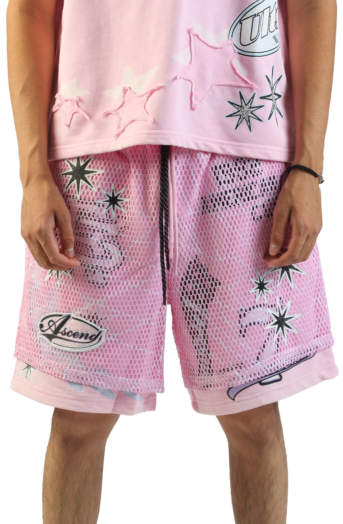 SMOKE RISE Ascend Spiderweb Shorts FS26S455-PNK - Shiekh