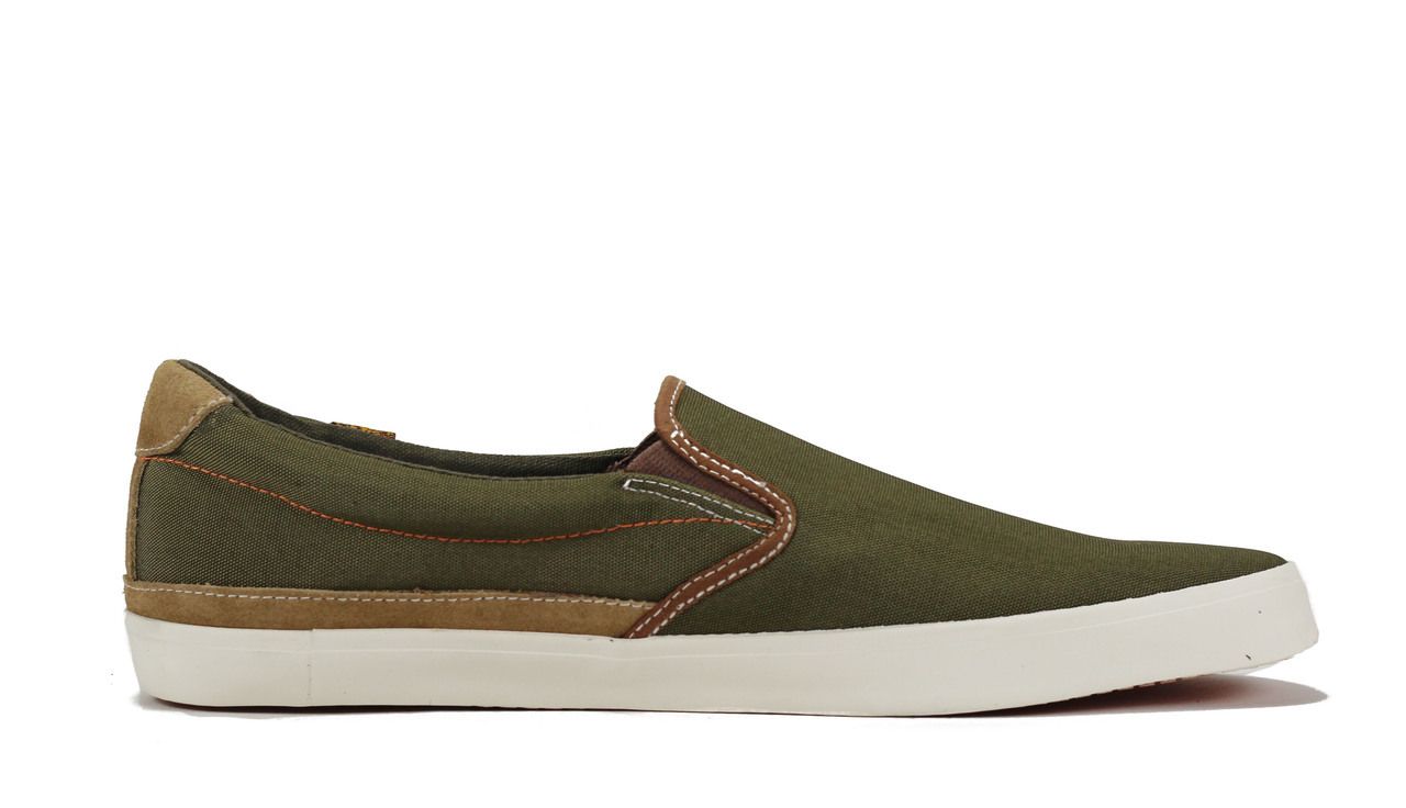 army green slip on sneakers