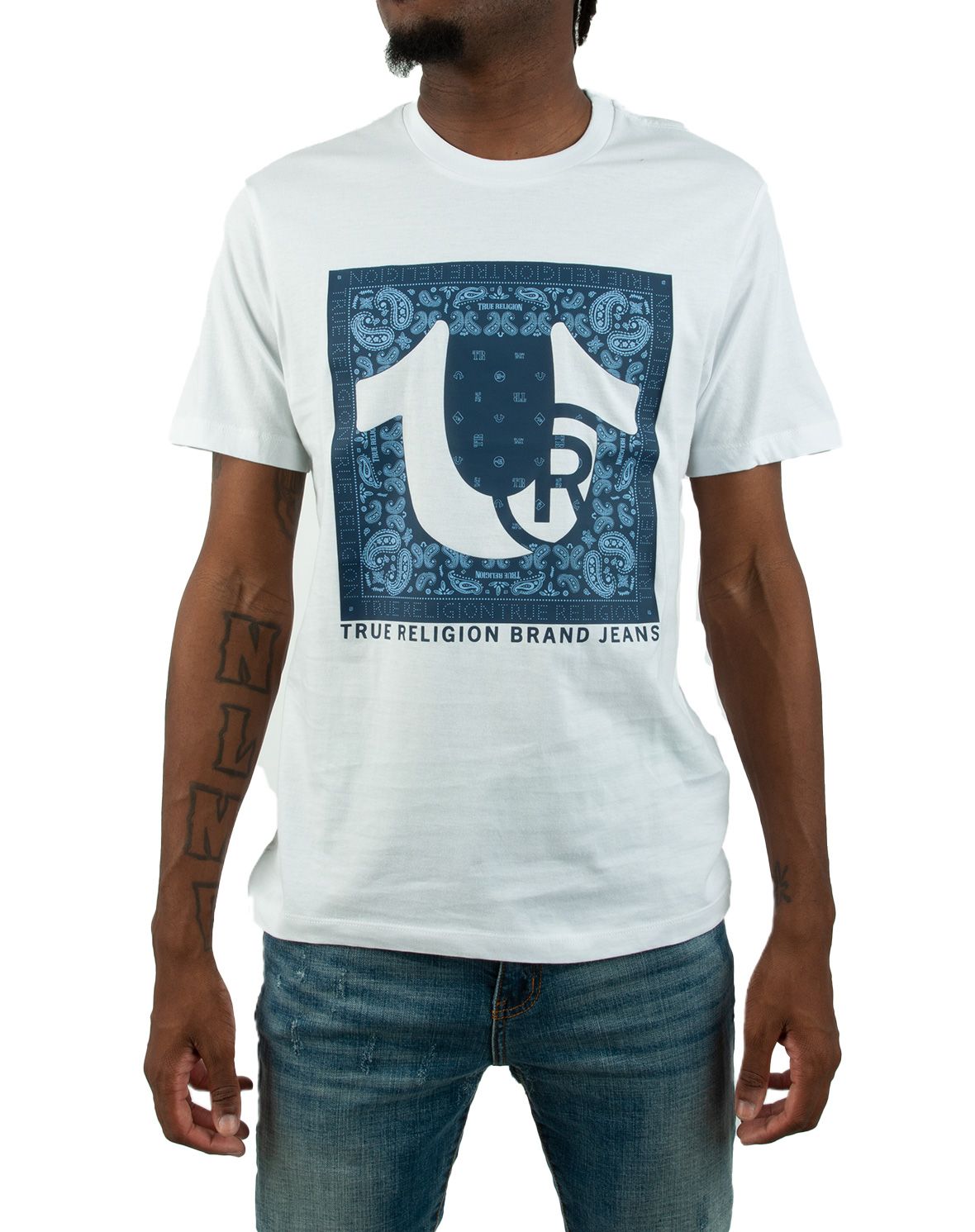 TRUE RELIGION Horseshoe Paisley Logo Tee 106021-1700 - Shiekh