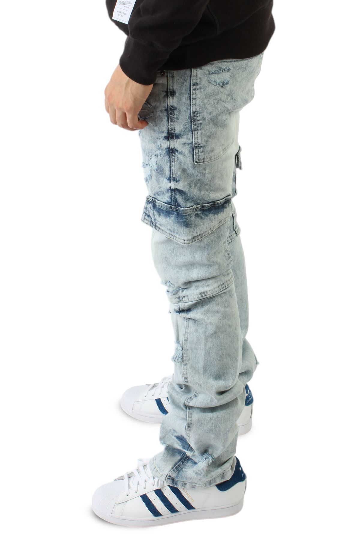 【DISCERNMENT】Ice vintage cargo denim Vintage 80s 90s Denim Baggy Cargo Distressed Surf Skate Punk