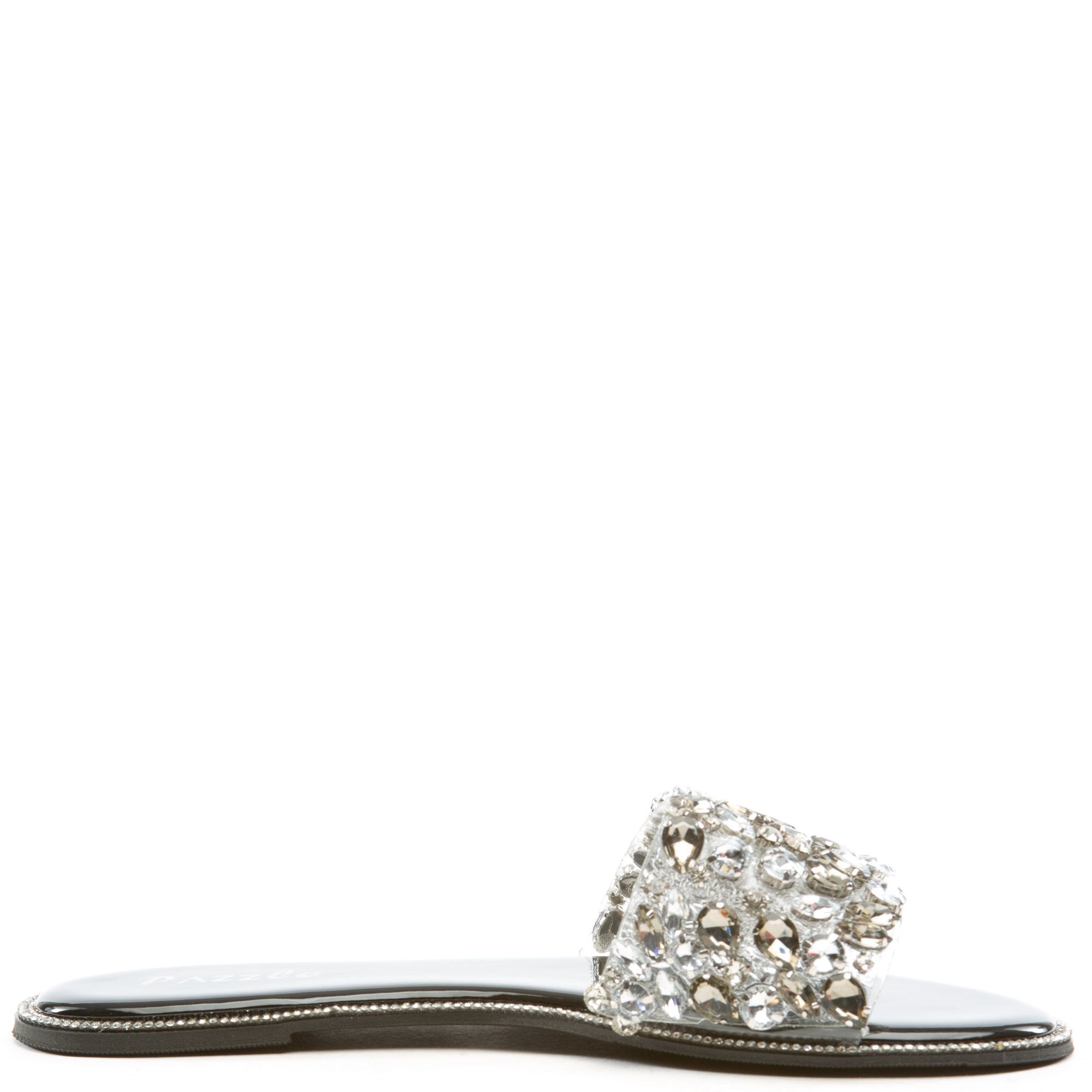 SHIEKH Glitter01 Jewel Flat Sandals GLITTER01BLK Shiekh
