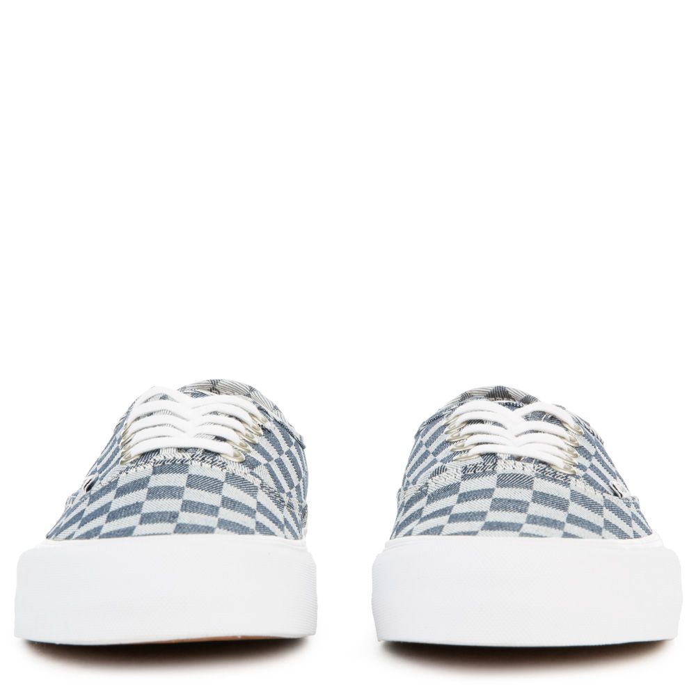 denim checkered vans