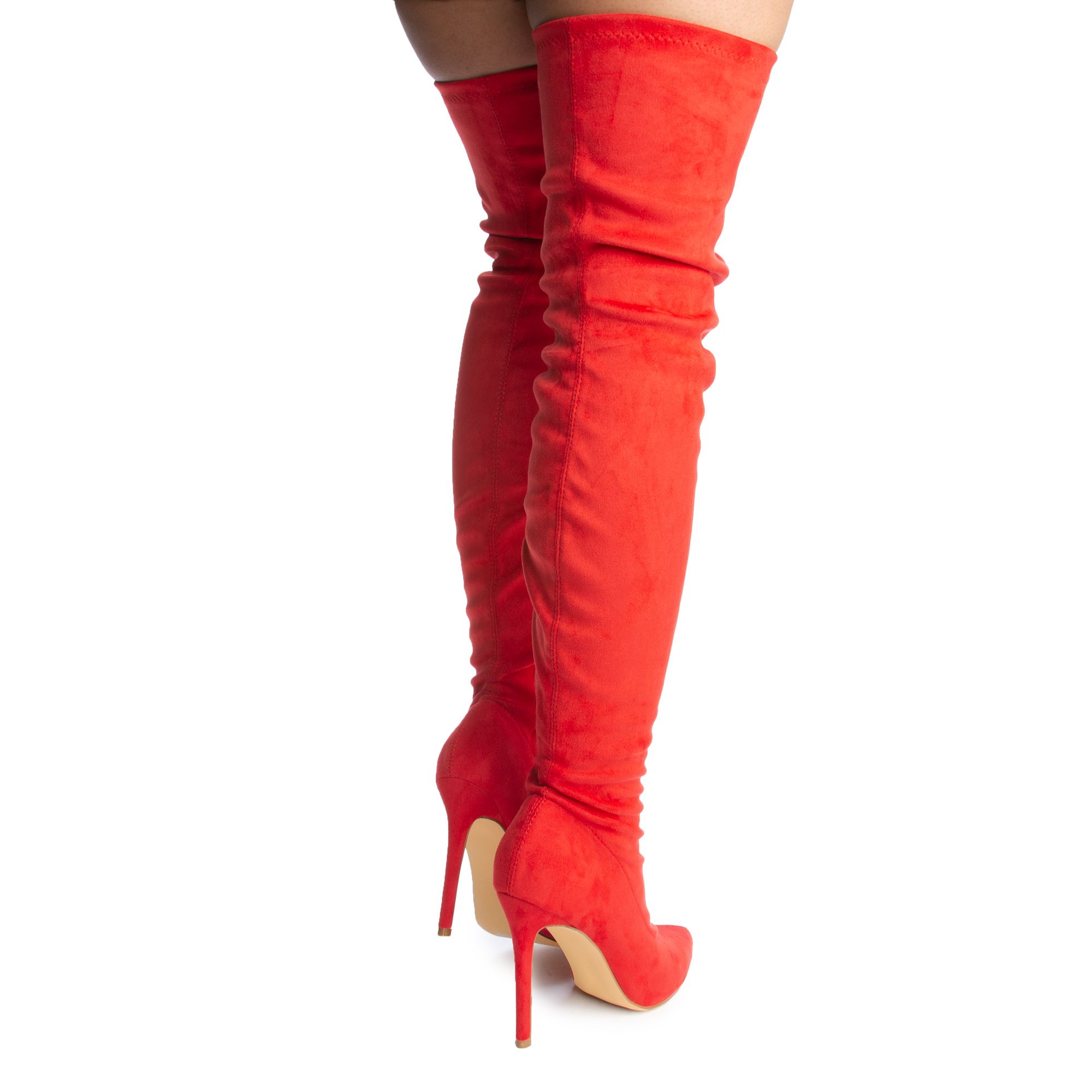 LILIANA Gisele-7 Thigh High Heeled Boots GISELE-7-REDSD - Shiekh