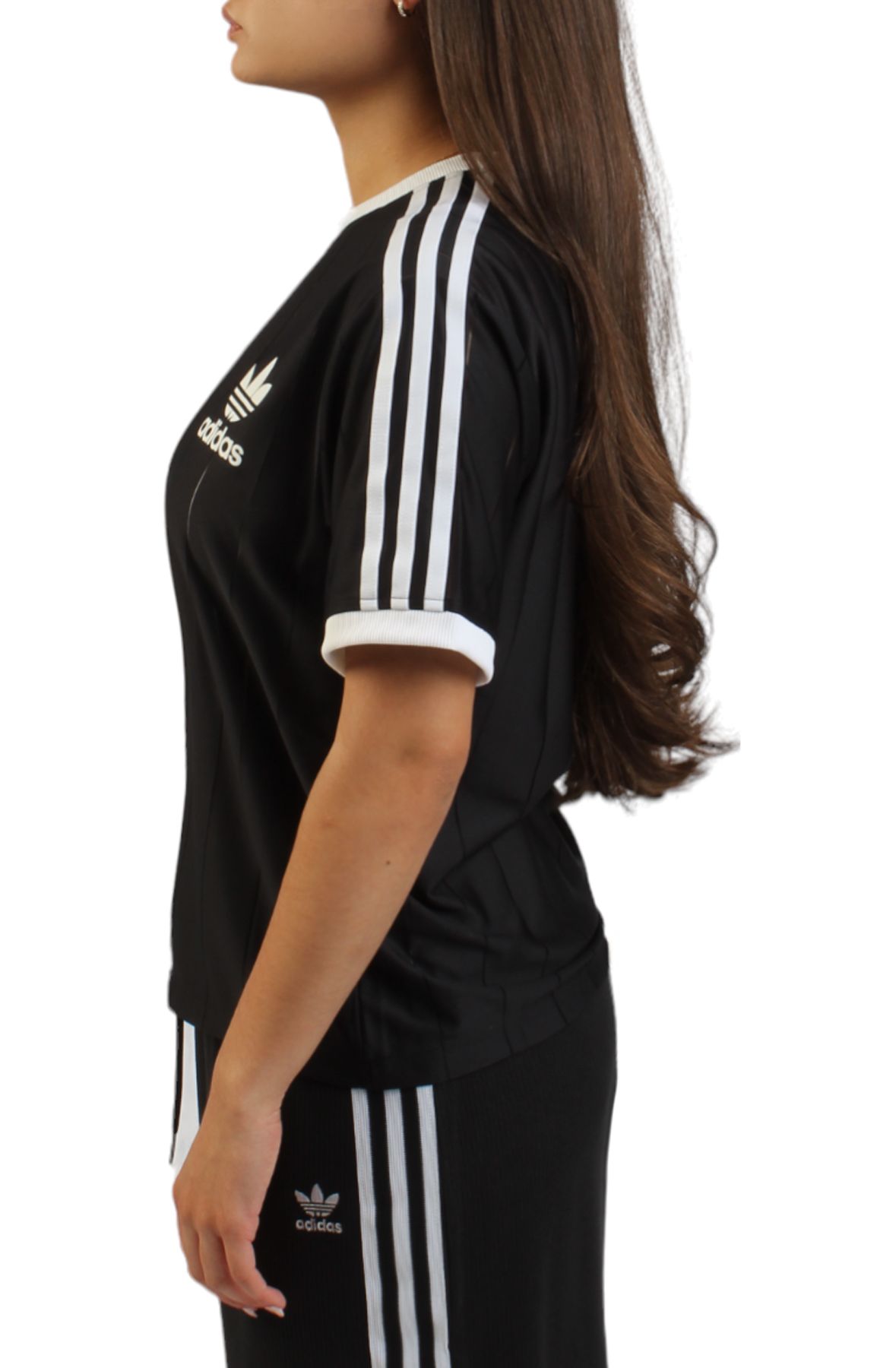 adidas W 3 STRIPE TEE(PINST) ショートスリーブ 水色 - メルカリ