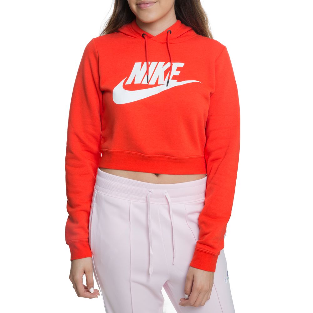 red nike cropped hoodie