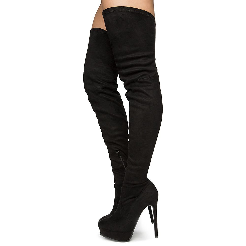 Women's Polly-02 Thigh High Boots BLACK