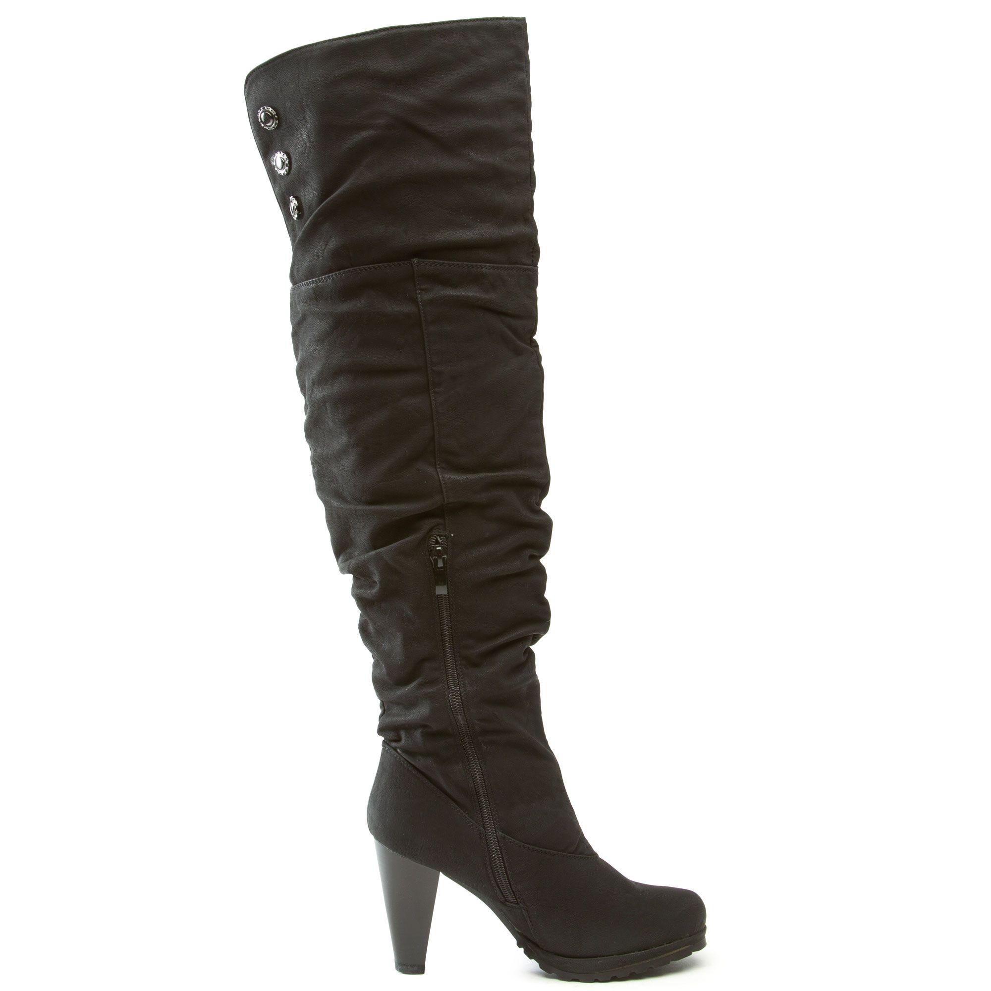 SHIEKH Vevay-1 Over The Knee High Heel Boot VEVAY-1 BLK - Shiekh