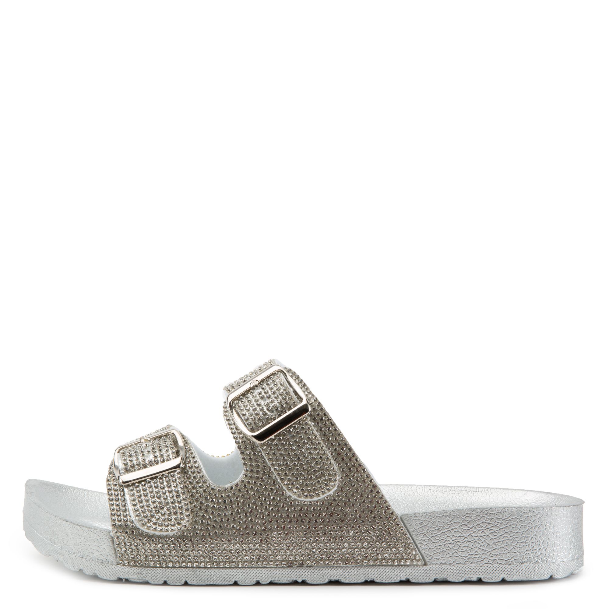H2K TRADING Espen Rhinestone Slides ESPEN-SLV - Shiekh