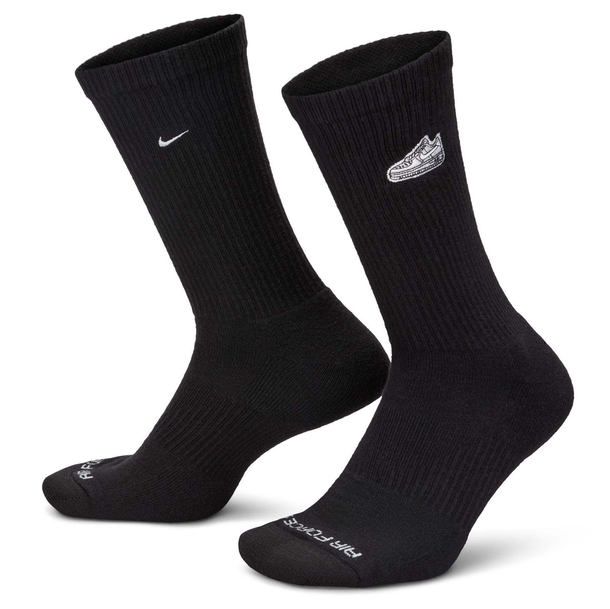 nike cushion crew socks black