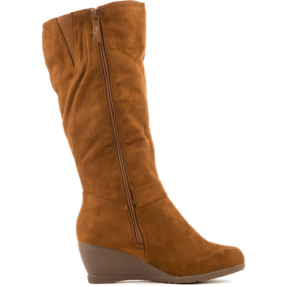 mid calf womens wedge boots