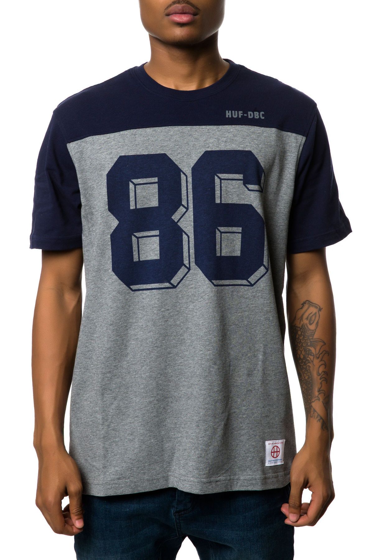 HUF The Franco SS Football Jersey in BU51007-NAVY - Shiekh