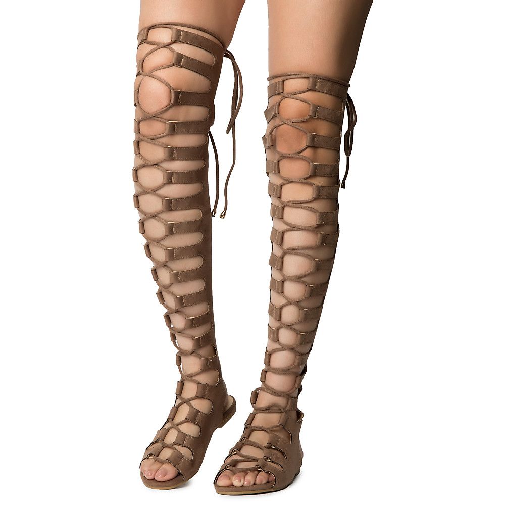 khaki gladiator sandals