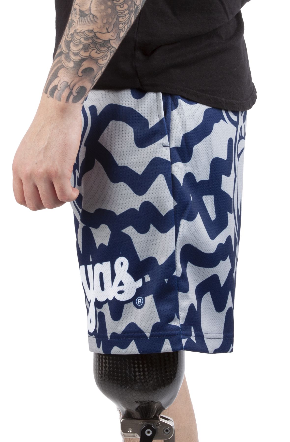 Mitchell & Ness Mens MLB New York Yankees Jumbotron 2.0 Sublimated Shorts PSHR1220-NYYYYPPPNYGY Navy/Grey XS