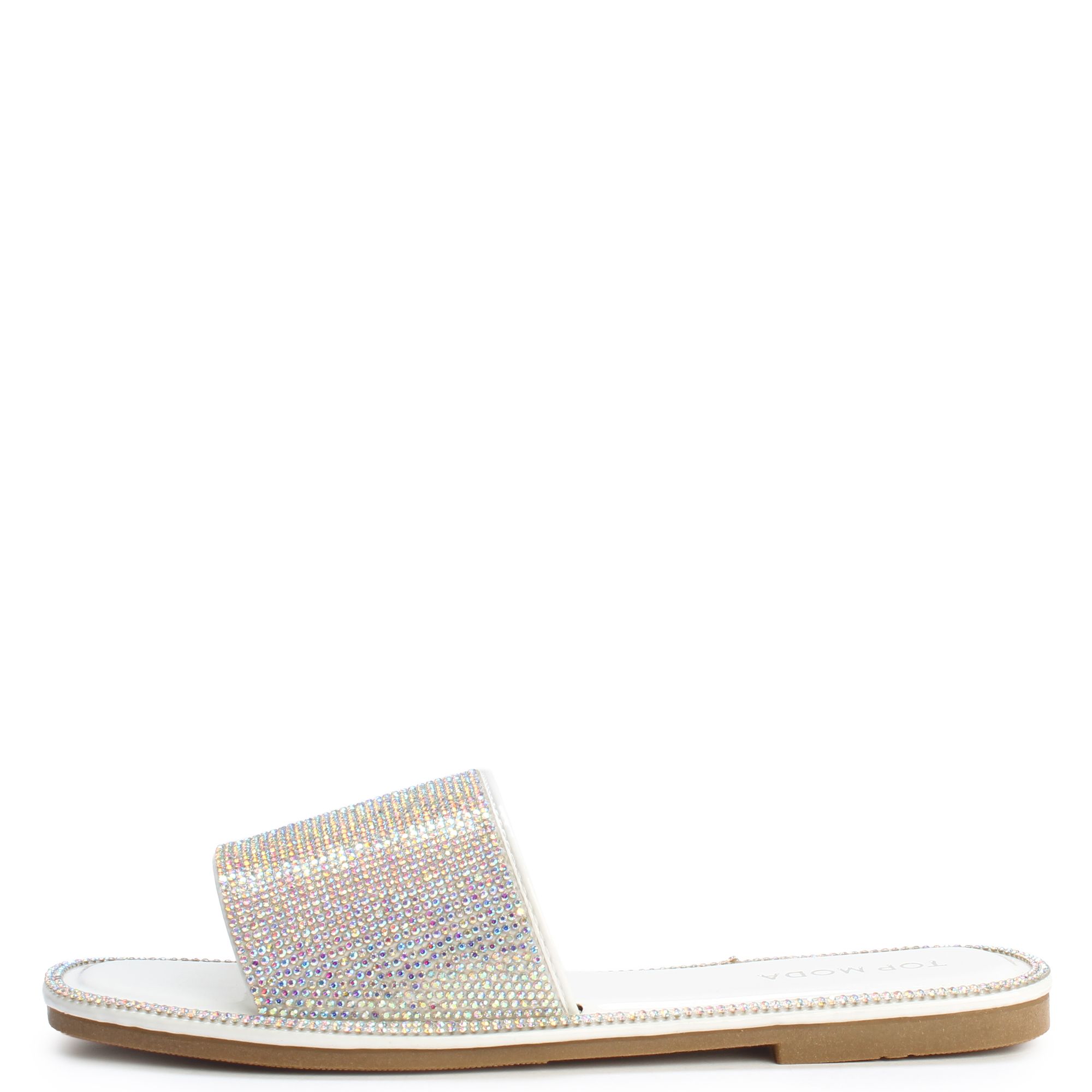 TOP GUY INT'L TRADING Medusa-56 Sparkle Sandal MEDUSA-56-WHT