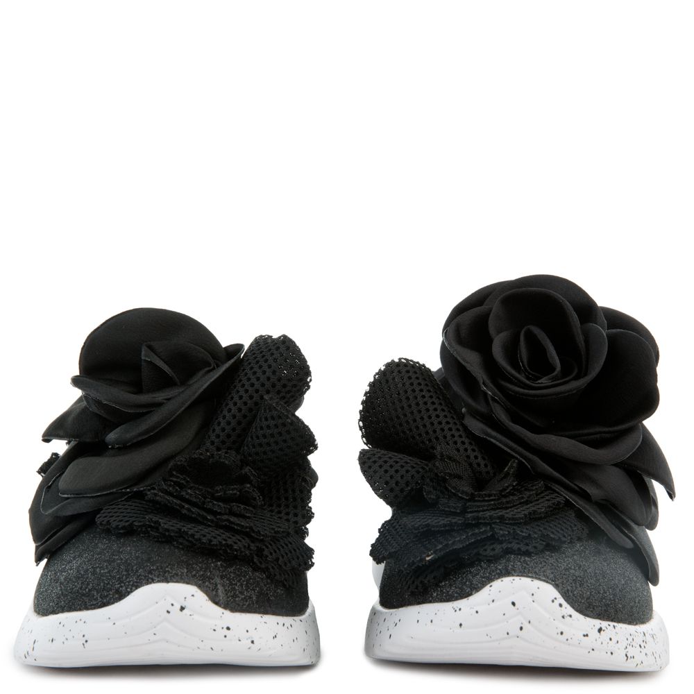 Black Irregular Choice Rambling Rose 4473-08C Womens Fashion Trainers