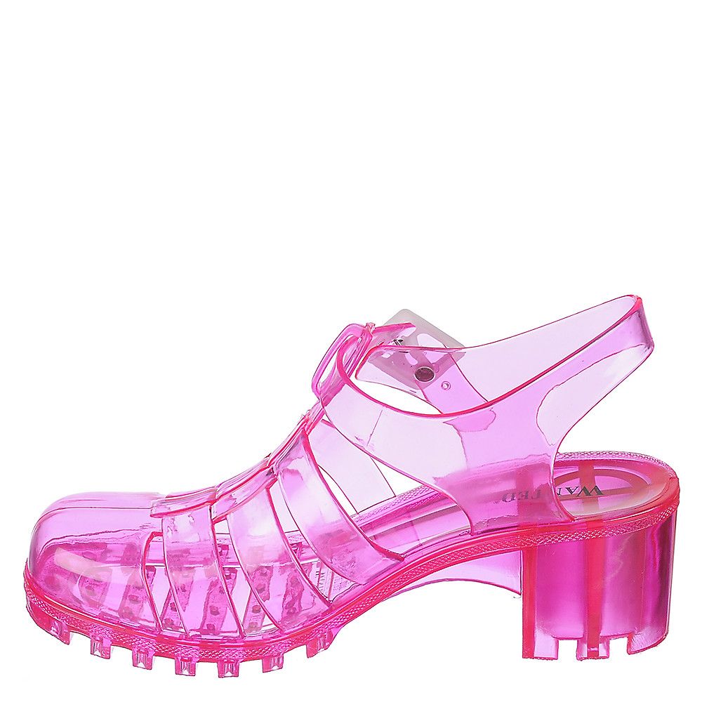 WANTED SHOES INC. Women's Gumball Low Heel Jelly Sandal GUMBALL/FUCHSIA ...