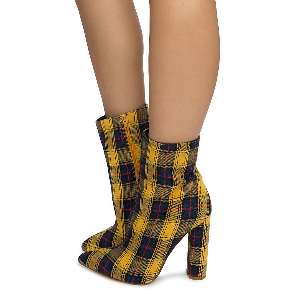 yellow ankle boots womens
