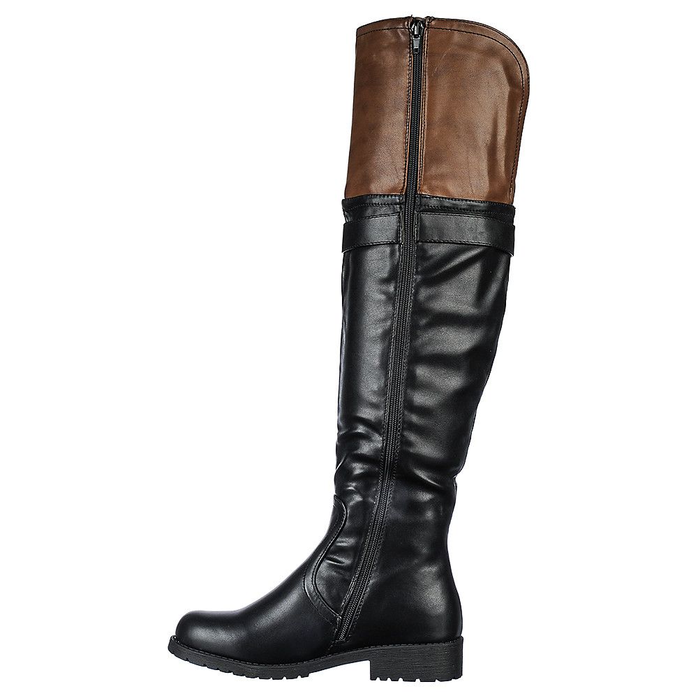 NATURE BREEZE Women s Thigh High Boot Lug 34H LUG 34H BLACK COGNAC Shiekh