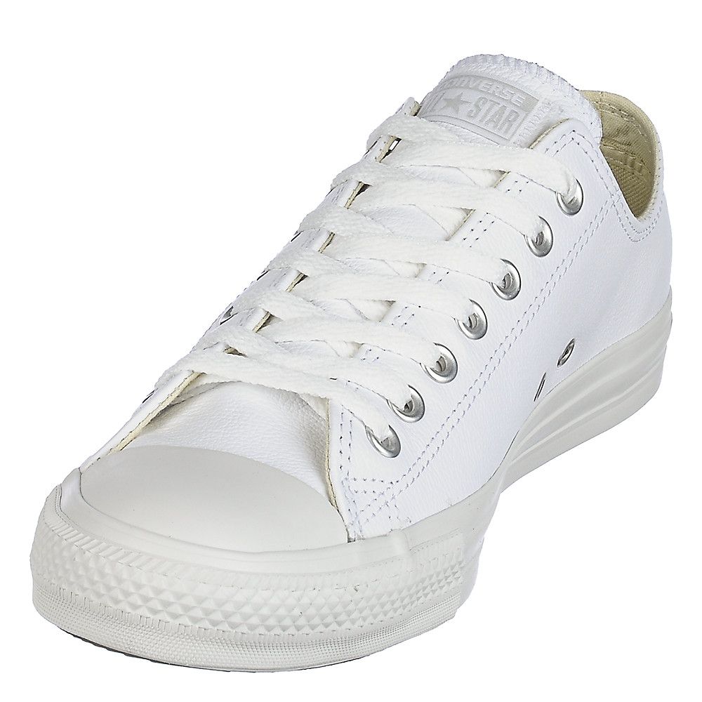 Converse Chuck Taylor All Star Leather Ox Mens All White Athletic ...