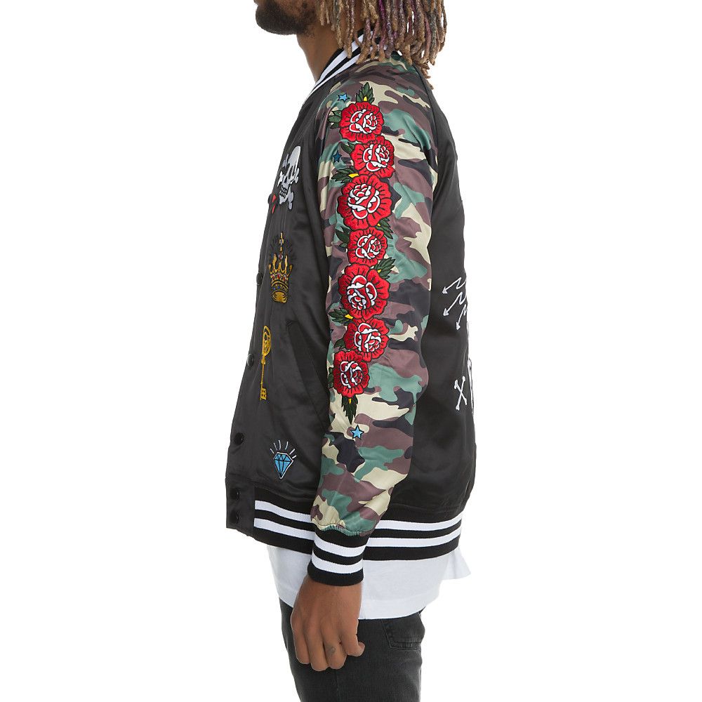 Jacket with roses on sleeves on sale