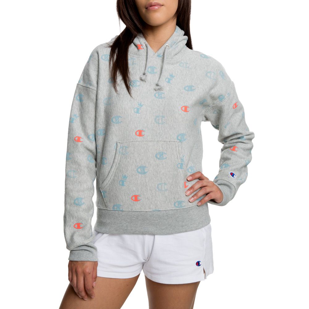 CHAMPION ALL-OVER LOGO HOODIE WL757P 11668 CW2 OAP - Shiekh