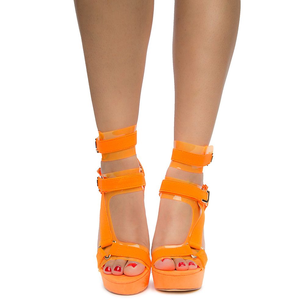 orange summer heels