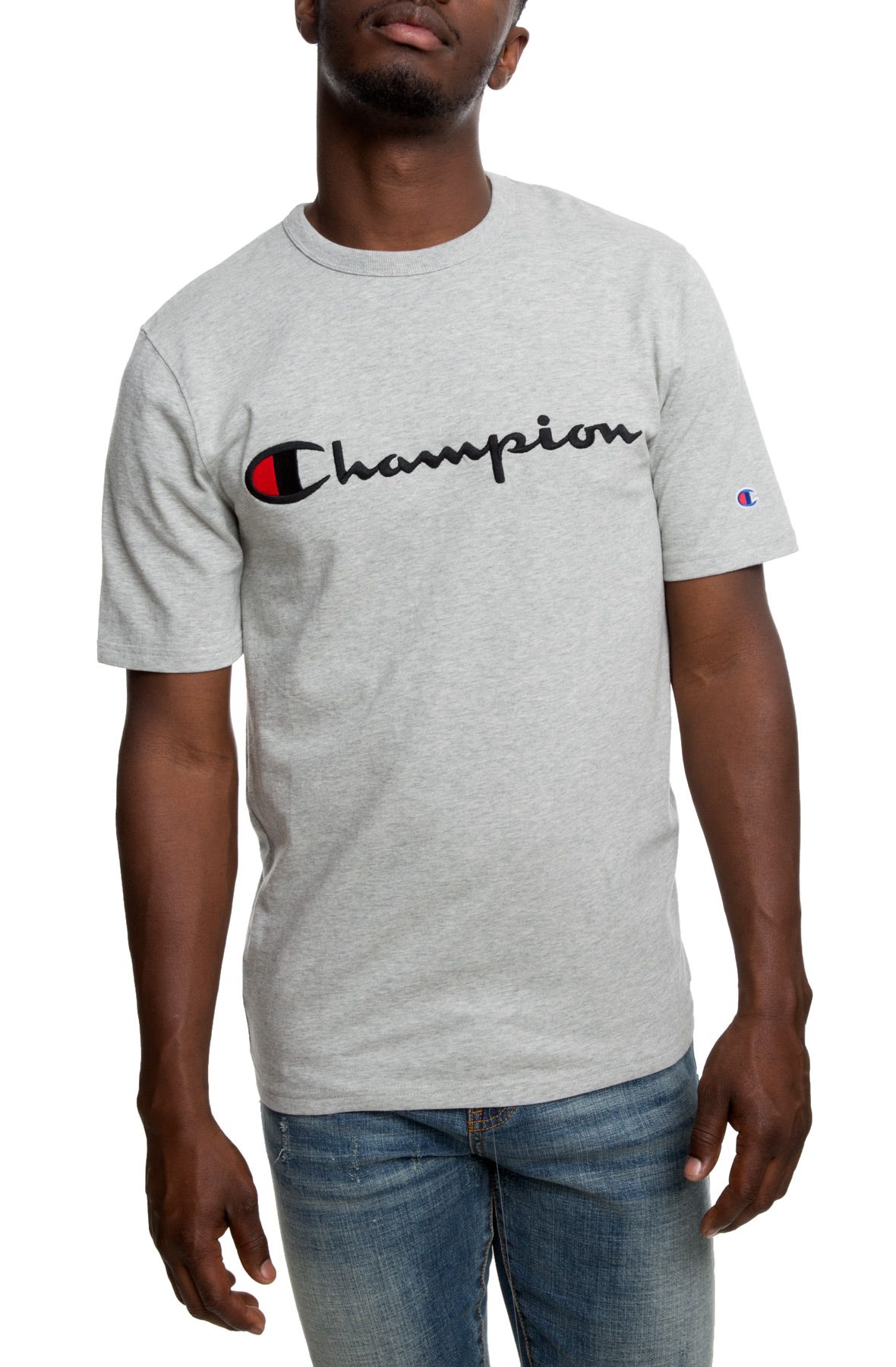 CHAMPION SCRIPT LOGO TEE T1919G 549465 1IC - Shiekh