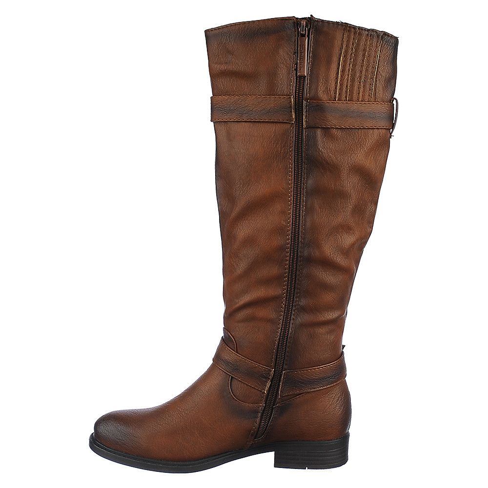 SHIEKH Women's Knee-High Leather Boot Pita 18 PITA-18/COGNAC - Shiekh