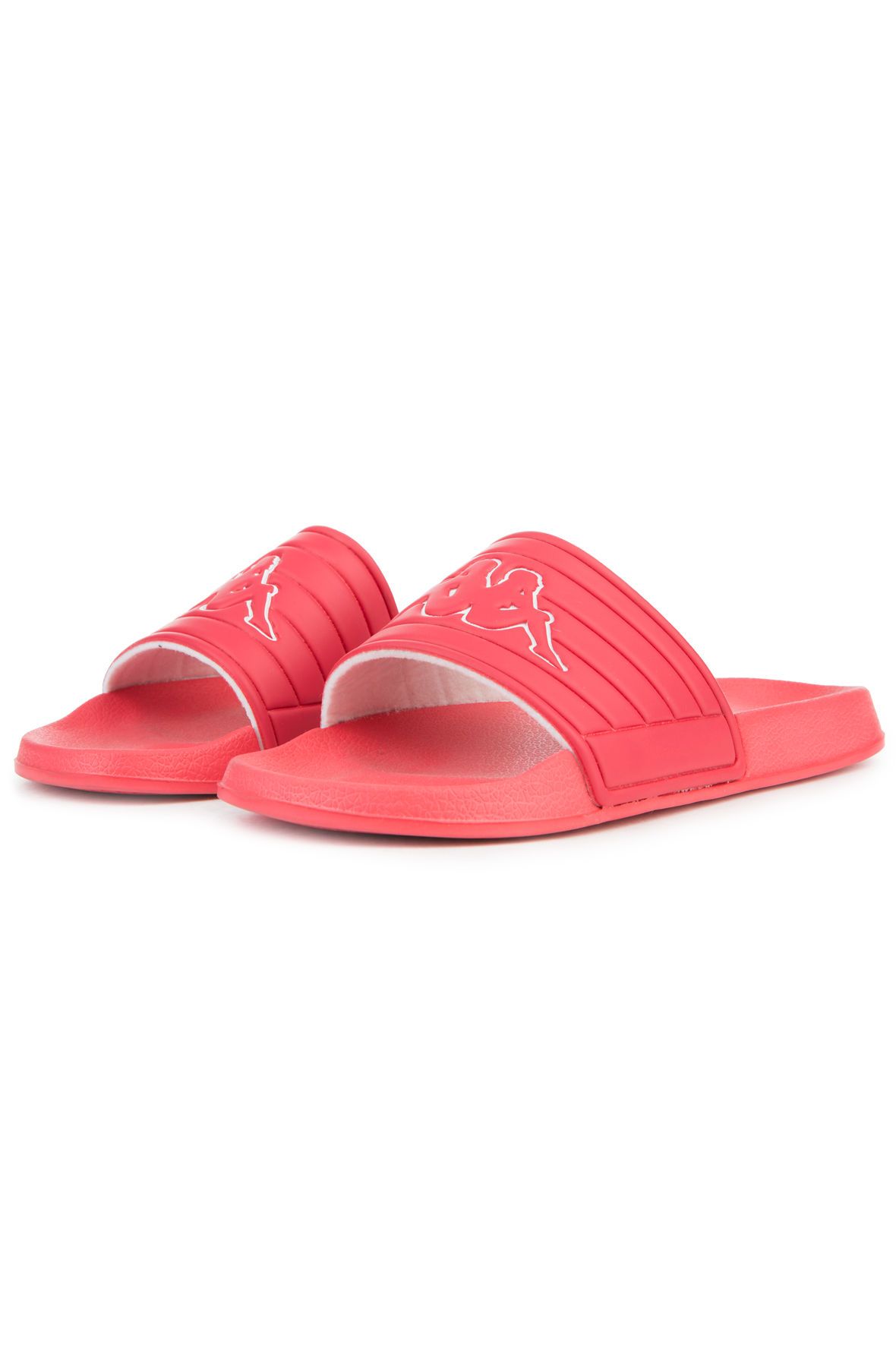 KAPPA The Logo Matese Slides in Red and White 303XS50-912-RED - Shiekh