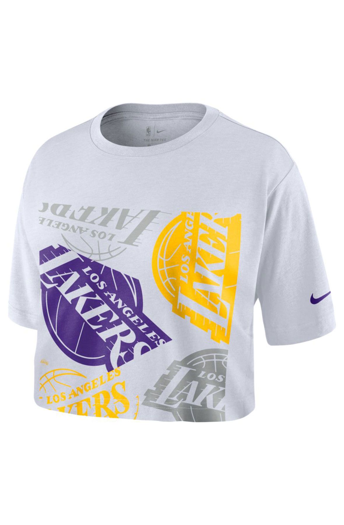 NIKE Lakers Logo Cropped T-Shirt CK7692 100 - Shiekh
