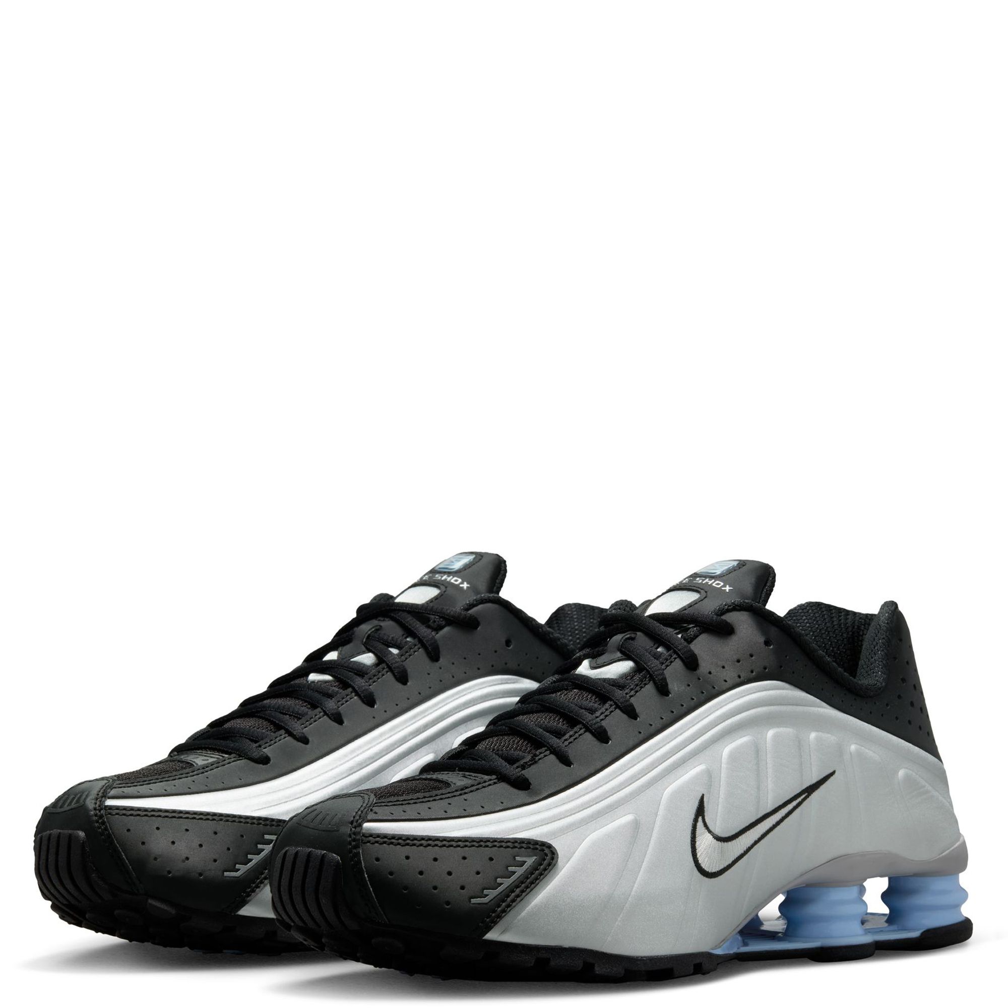 スニーカー Nike SS25 SHOX R4 (HQ1988 004) Nike Shox R4 Shoes Metallic Silver Black Psychic Blue HQ1988