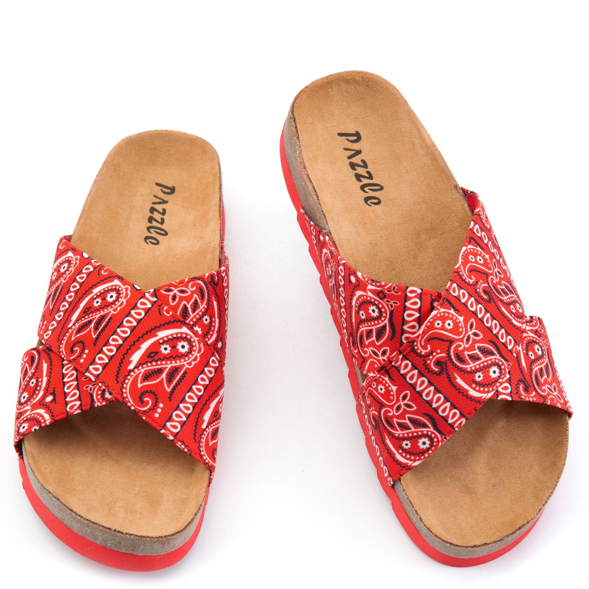 SHIEKH Santana-03 Criss-Cross Band Sandals SANTANA-03-RED - Shiekh