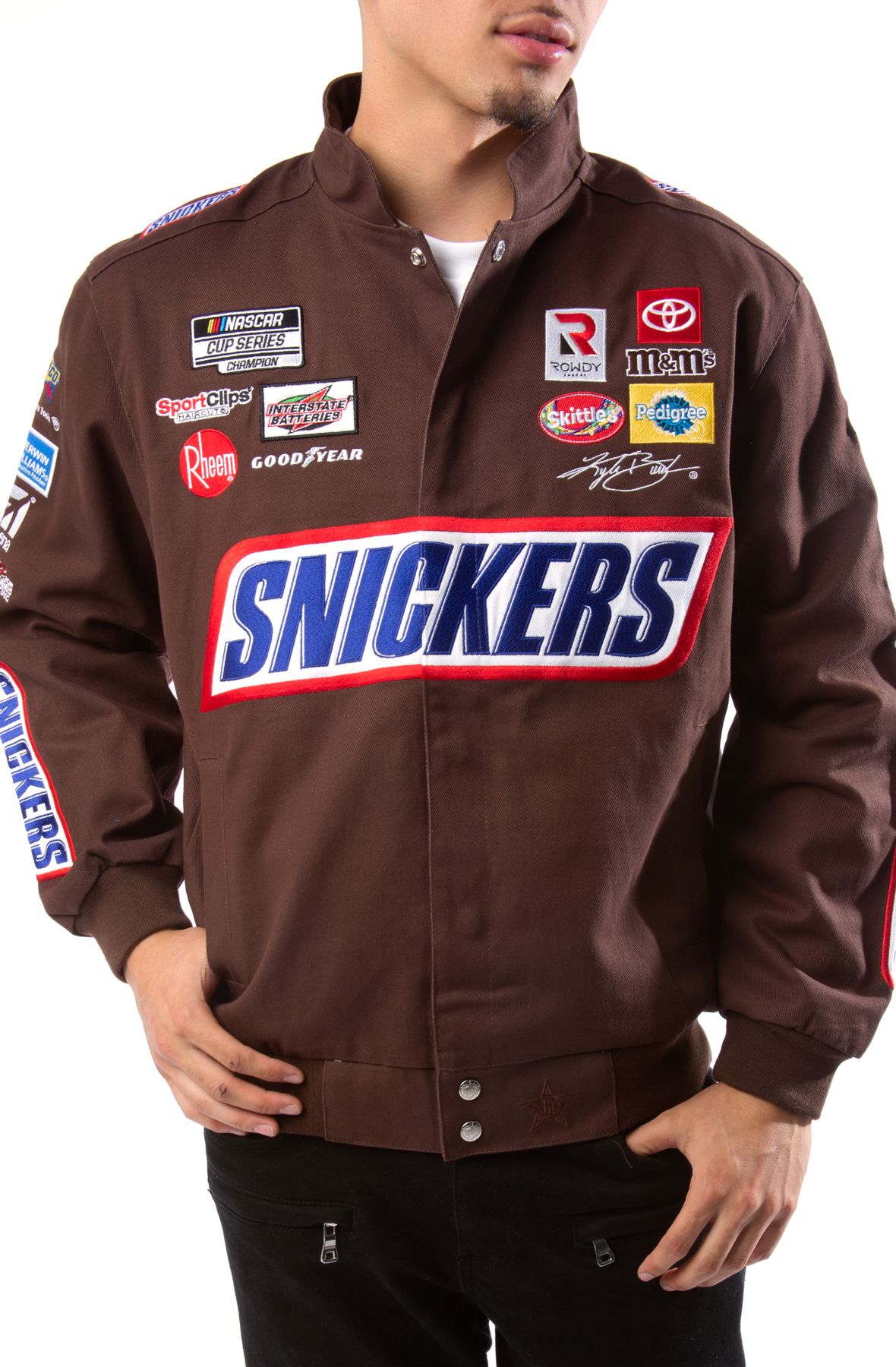JH Design Snickers Racing Jacket KYB303SN10BRN - Shiekh