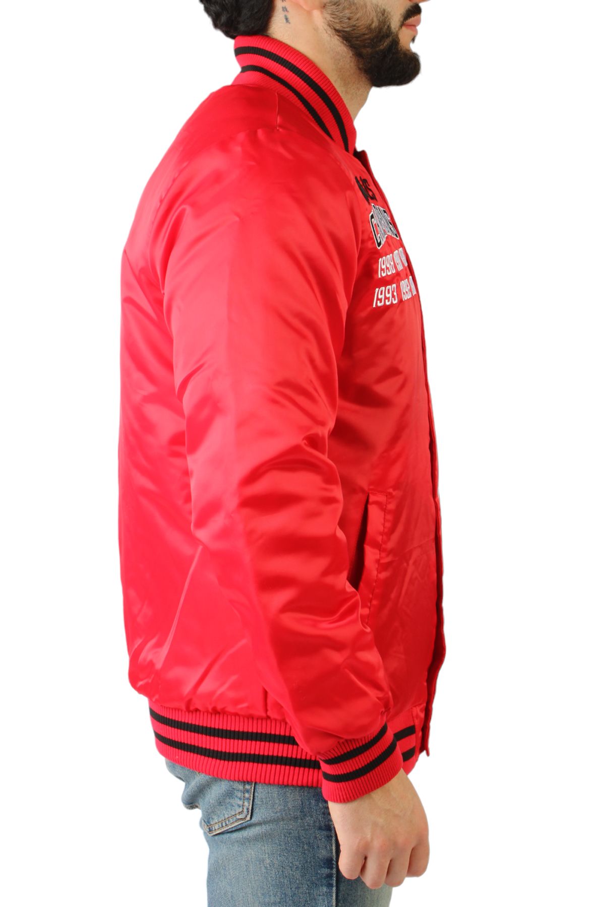 Red champion bomber jacket on sale