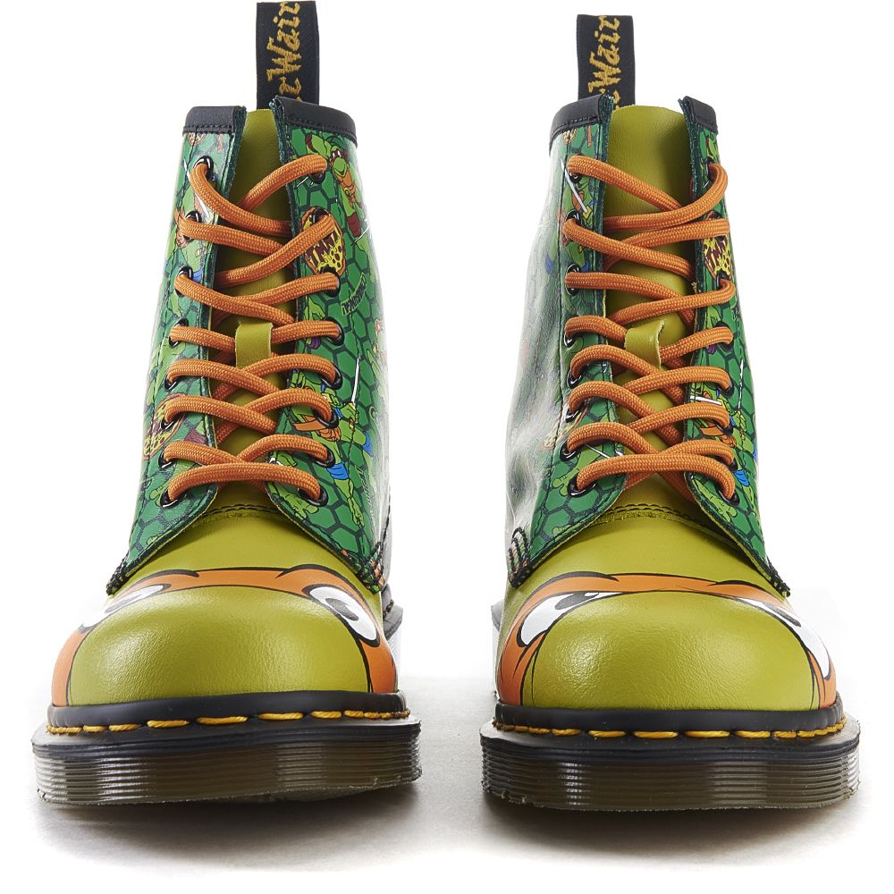 DR. MARTENS Unisex Ninja Turtle Michaelangelo Mickey 8 Eye Boots R21753300 Shiekh