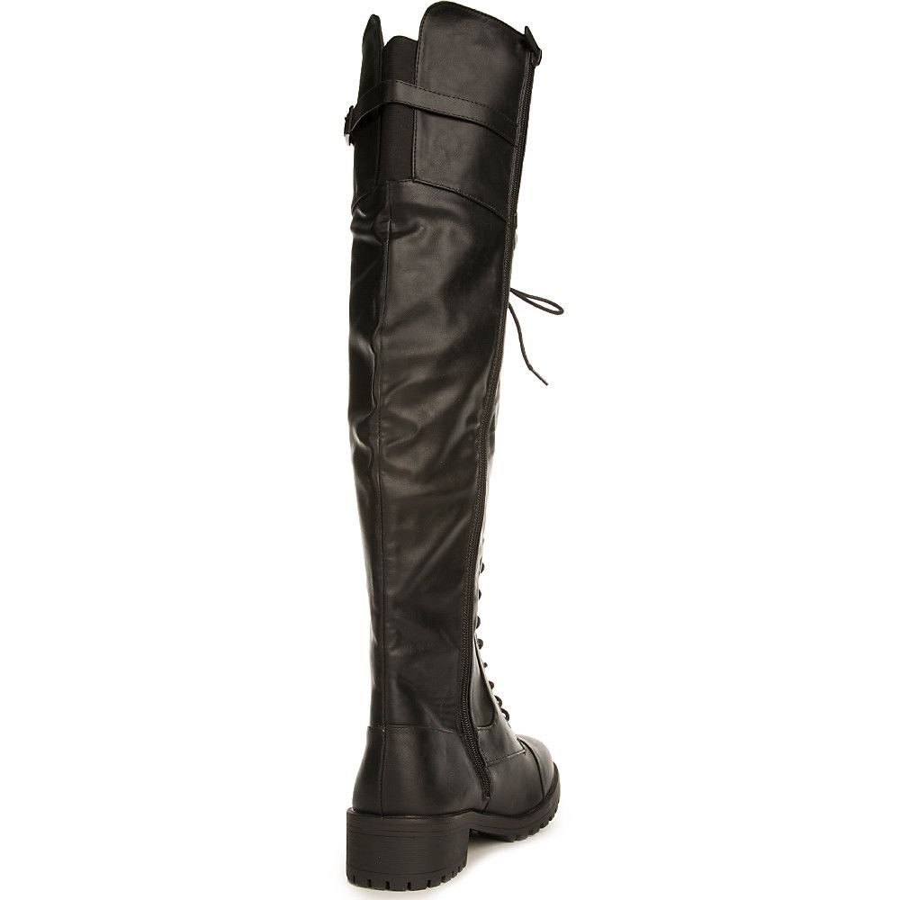 DOLLHOUSE Women's Commander KneeHigh Combat Boot JPM COMMANDER/BLKPU