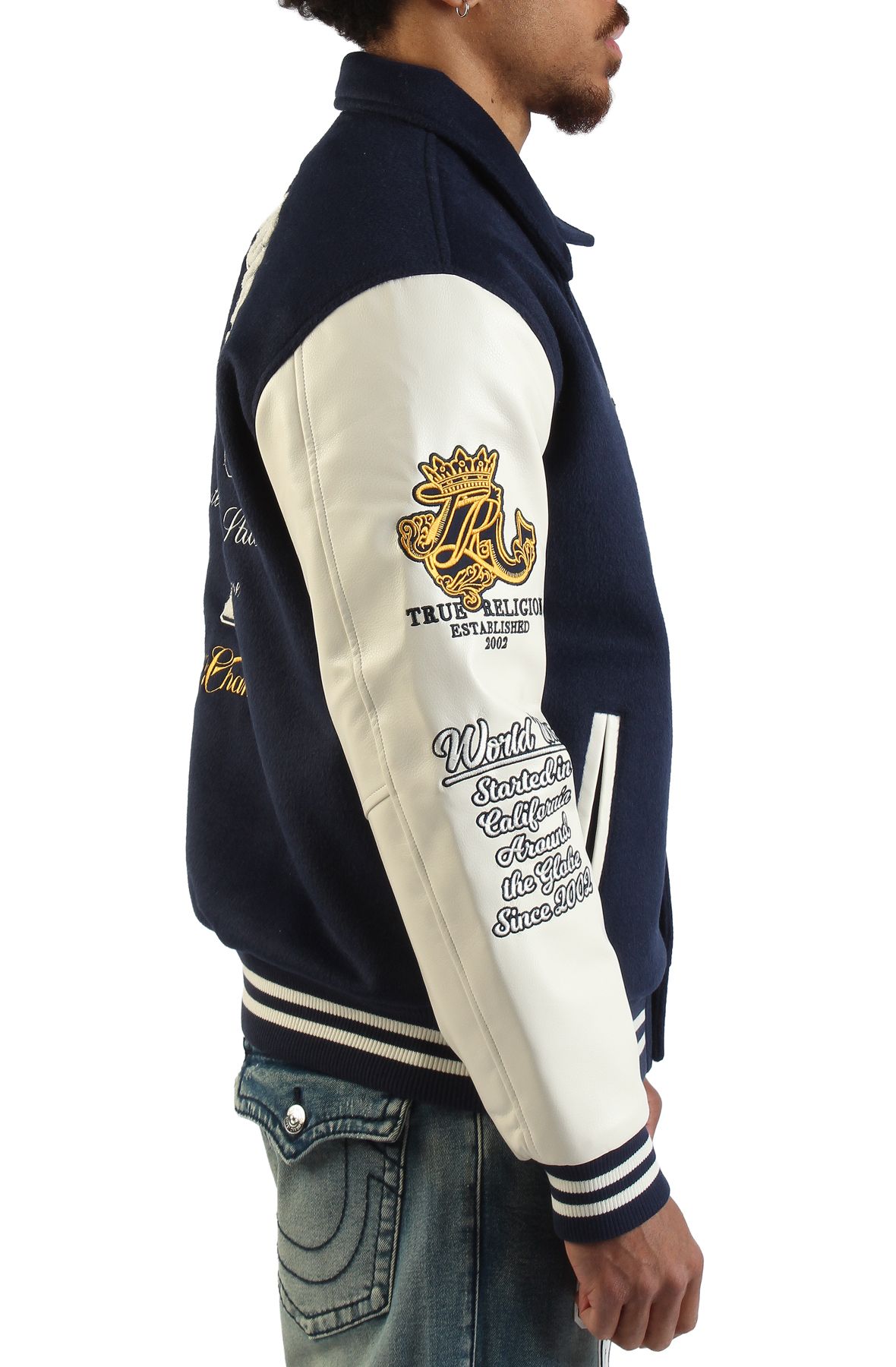 TRUE RELIGION Crest Wool Varsity Jacket 110100-4862 - Shiekh