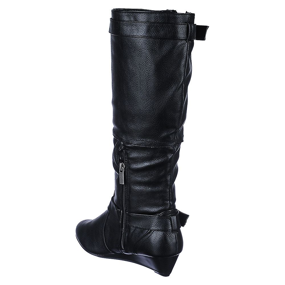 black womens wedge boots