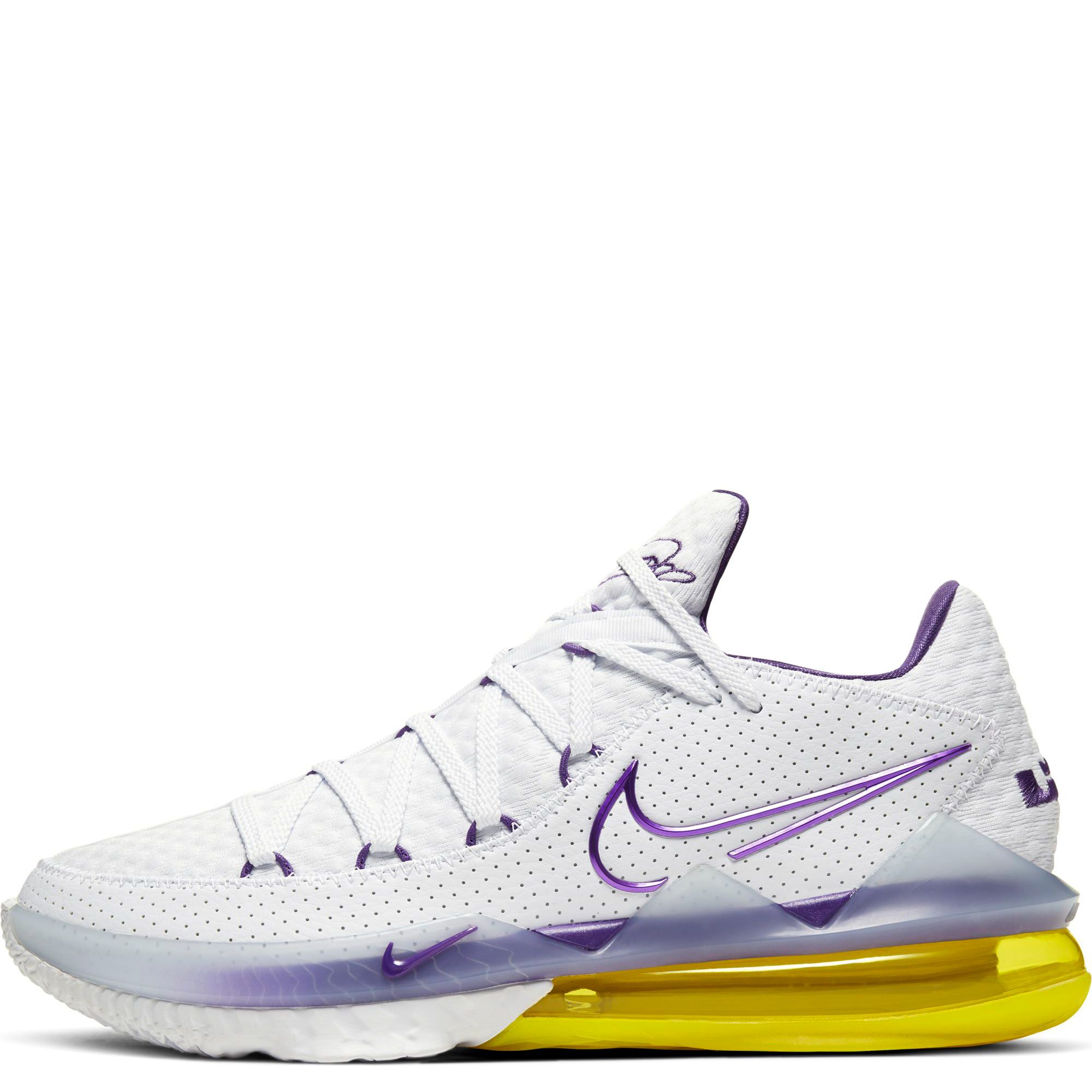 white and purple lebrons