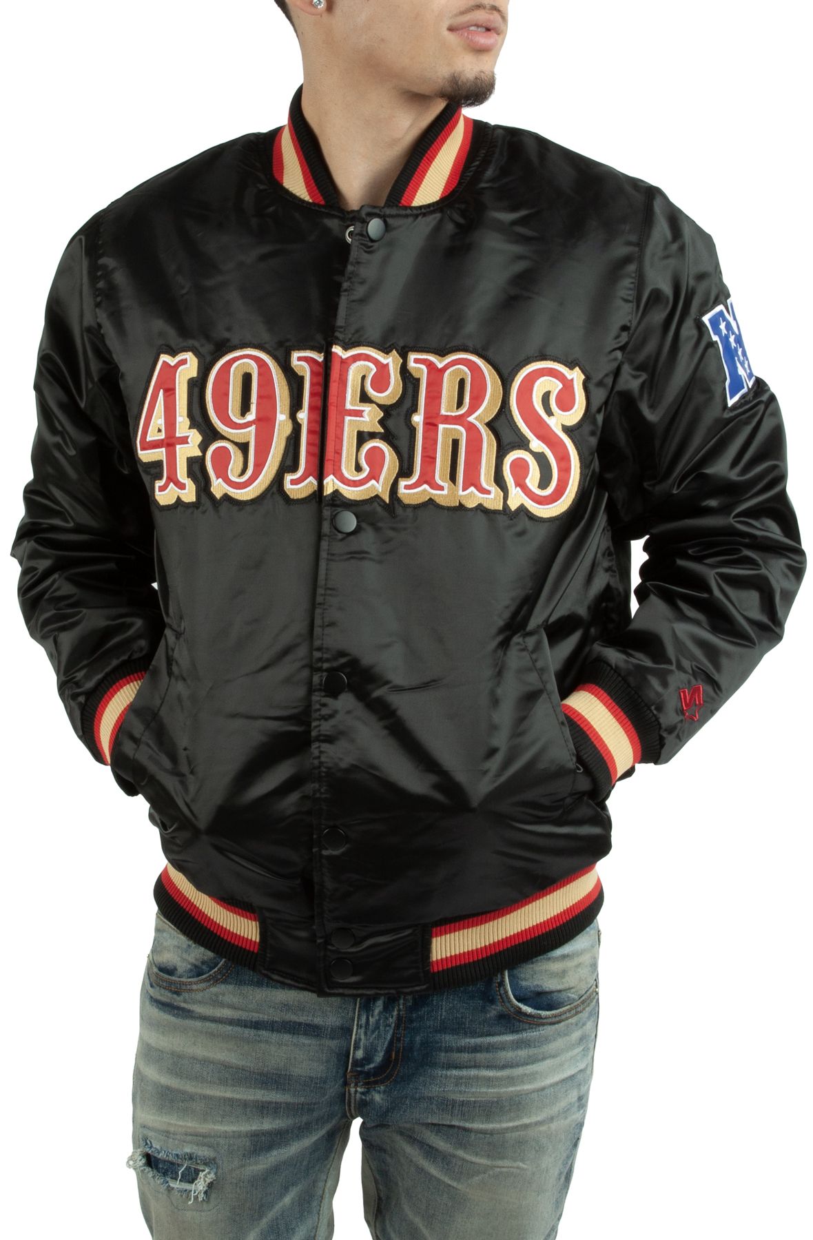 Starter Satin Varsity San Francisco 49ers Red and White Jacket - Jackets  Expert