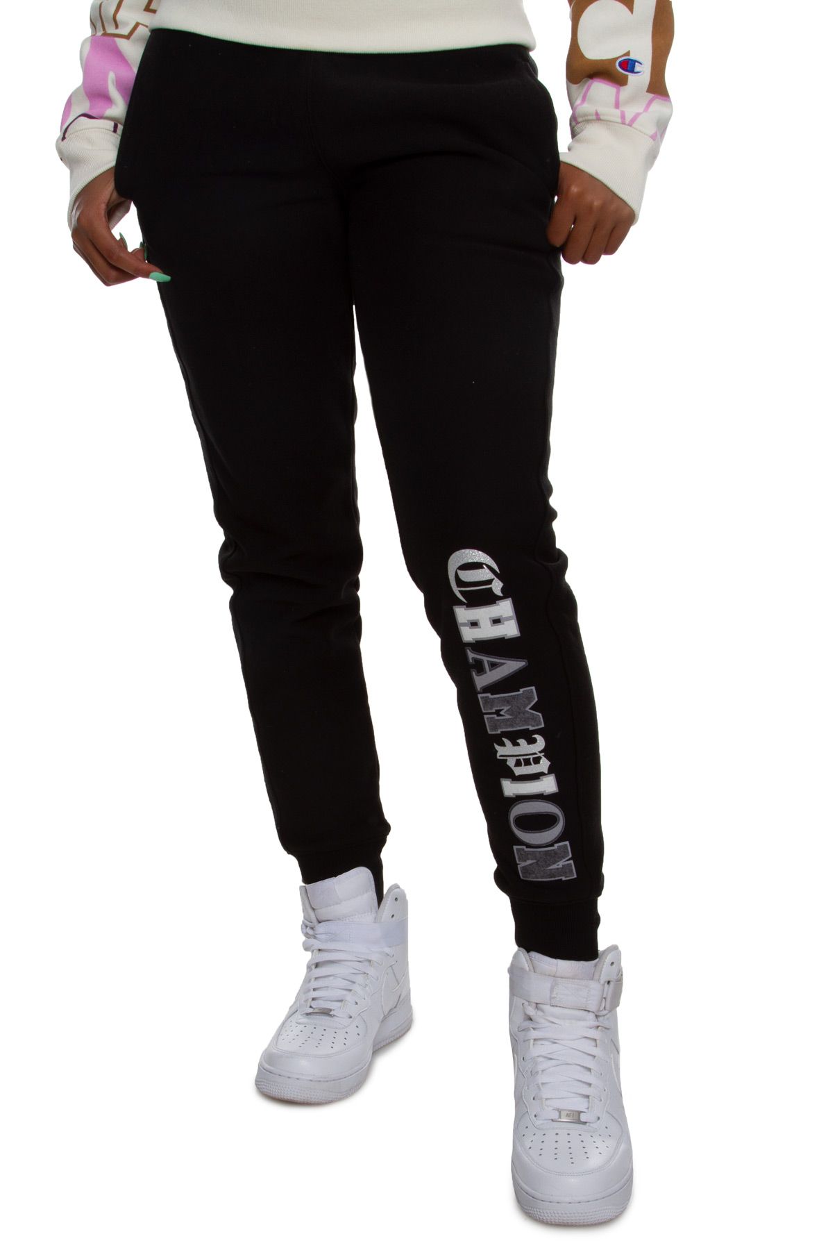 reverse weave cuffed joggers