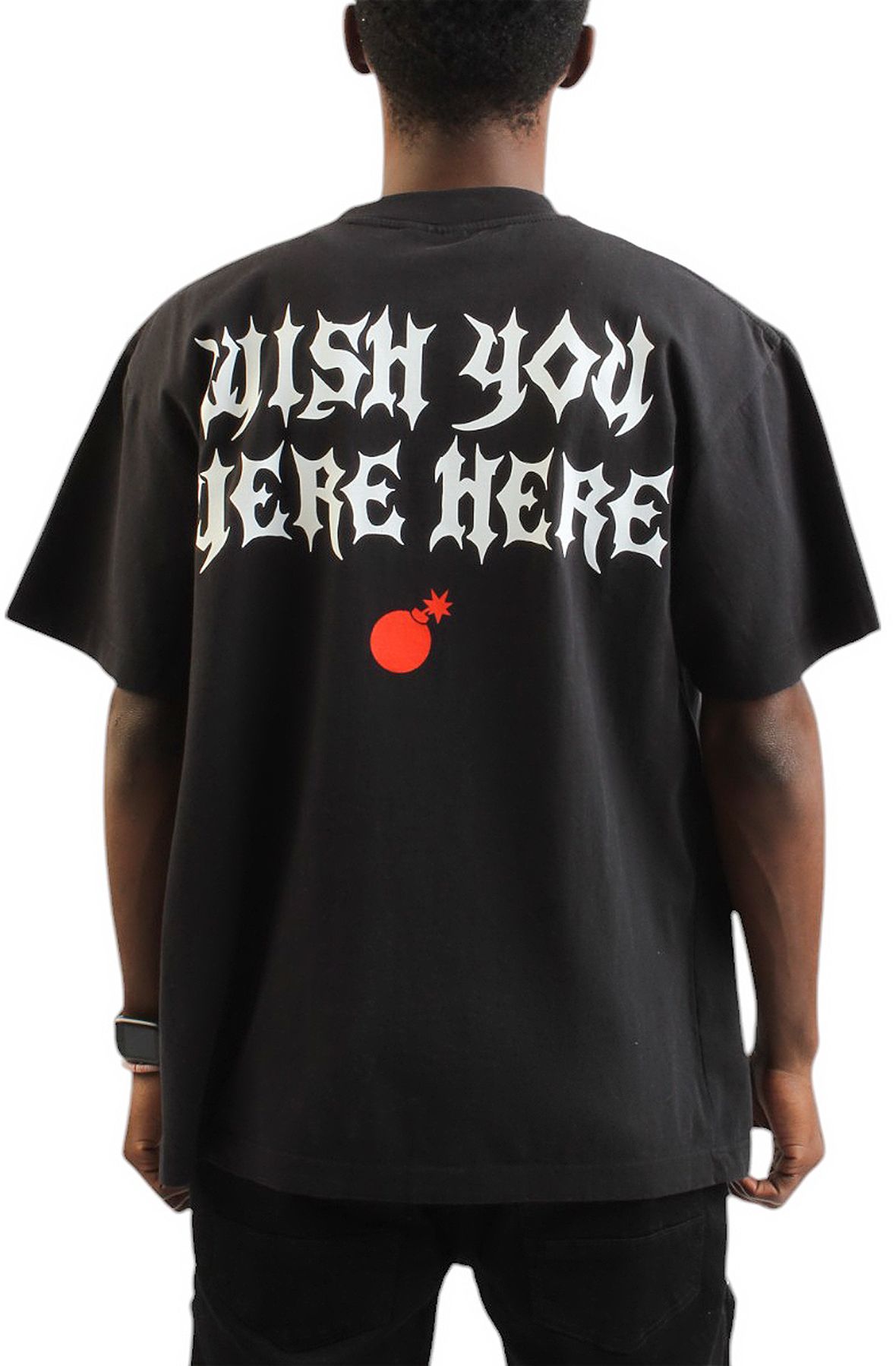 Wish You Were Here T-Shirt T24W101025BLK - Shiekh
