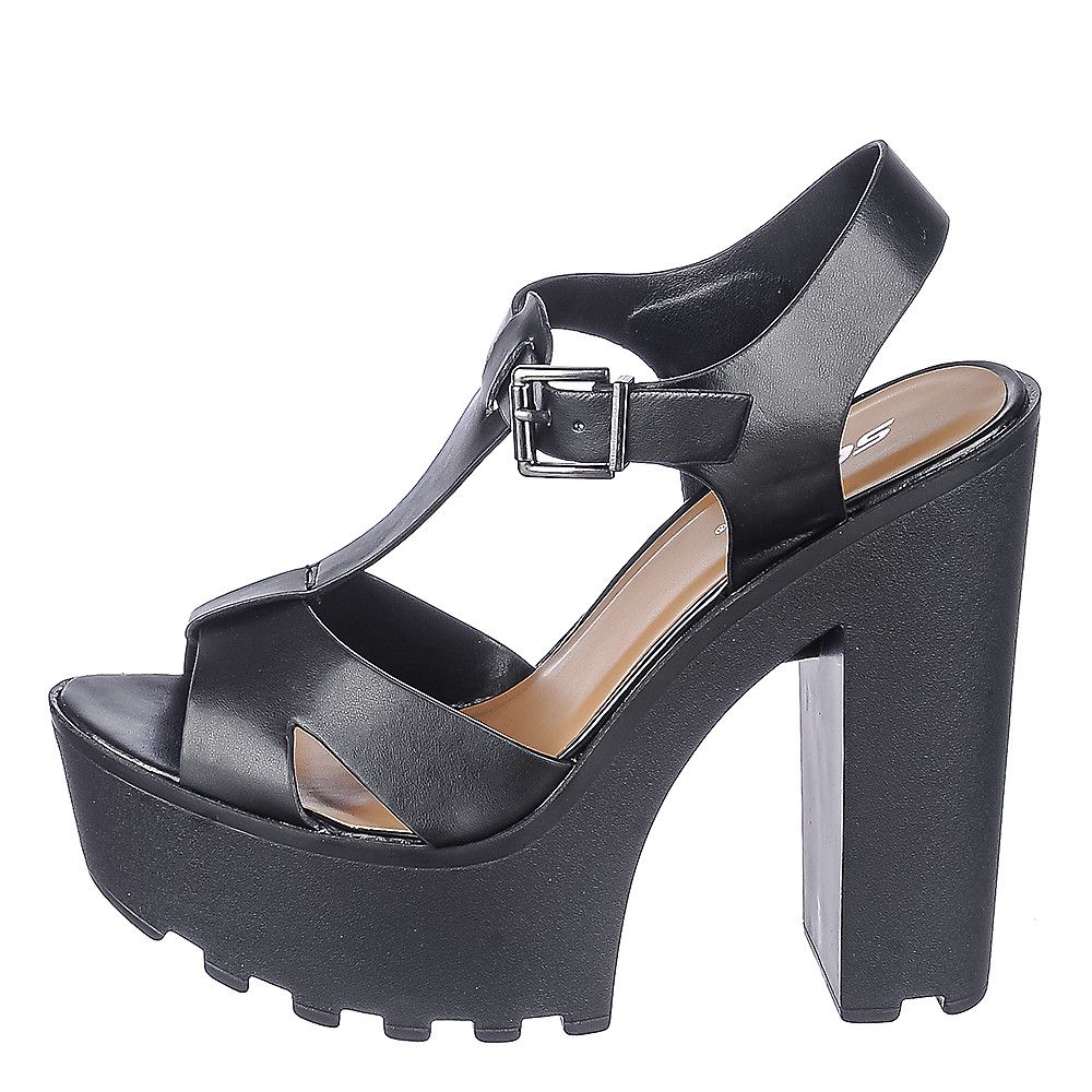 SHIEKH Women's Lab-S High Heel Sandal FD LAB-S/ALL BLACK - Shiekh