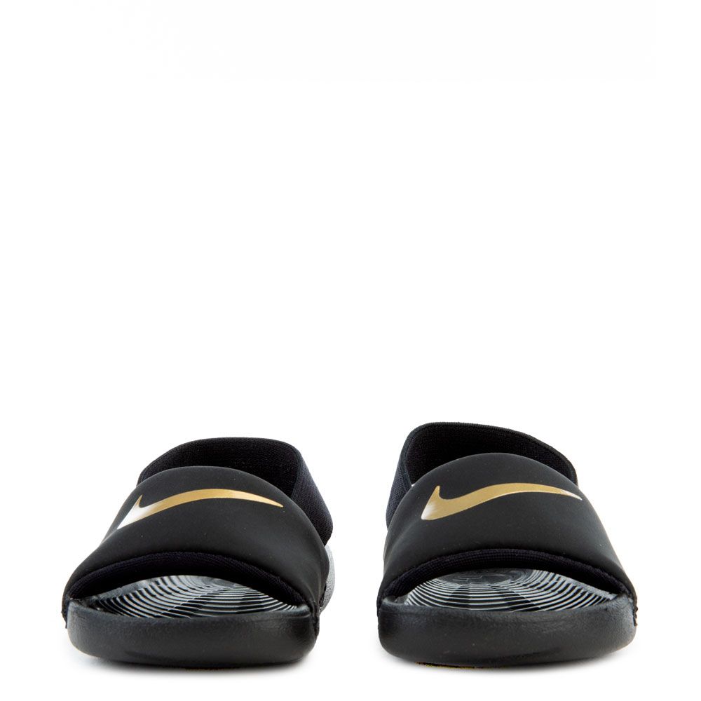 nike kawa slides black and gold